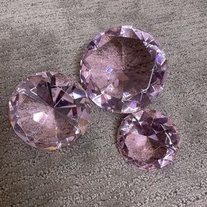 Set of THREE genuine crystal diamond shaped pieces
